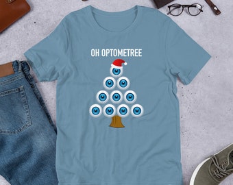 Eyeball Christmas Tree / Optometry Xmas Present / Oh Optometree / Gifts for Eye Doctors / Optician / Funny Optometrist / Unisex T-Shirt