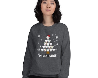Unisex Oh Dentistree Sweater / Dentistry Christmas / Dentist / Tooth Xmas Tree / Gifts Dentists / Dental Hygienist