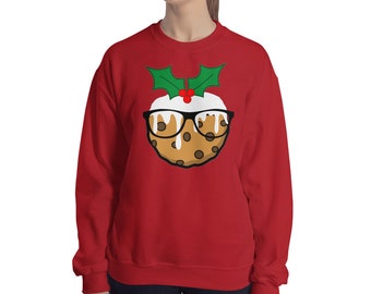 British Baking Shirt  / Unisex / Cookie Glasses Holly Frosting Design / Christmas Cookie Sweater / Ugly Funny Christmas Sweater / Sweatshirt
