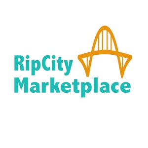 May include: A teal blue logo with the text "RipCity Marketplace" and a stylized orange bridge graphic.