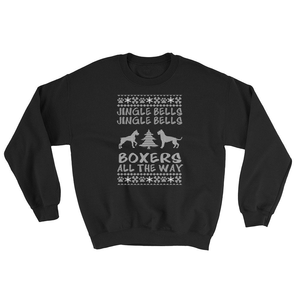 Boxer Dog Christmas Sweater / Jingle Bells Boxers All the Way Etsy