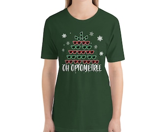Oh Optometree / Optometry Ugly Christmas Sweater / Optometry Gift / Optician Gifts / Optometry Art / Short-Sleeve Unisex T-Shirt