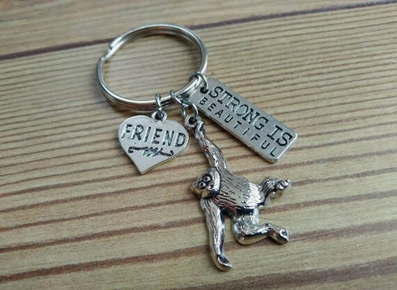 'Dream Love Trust' Round Keyring with a Cute Sloth Charm Hope Lovely Gift 'Dream Love Trust' Round Keyring with a Cute Sloth Charm Hope Lovely Gift