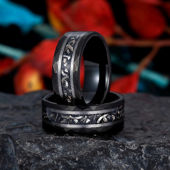 Bague Anneau Alliance Homme Originale Noire Bague Pour Homme