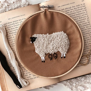 Finished Sheep Embroidery, Sheep Embroidery, Finished Hand Embroidery, Wall Decor, Embroidery Hoop Decor, Collage Wall Decor, Hanging Decor