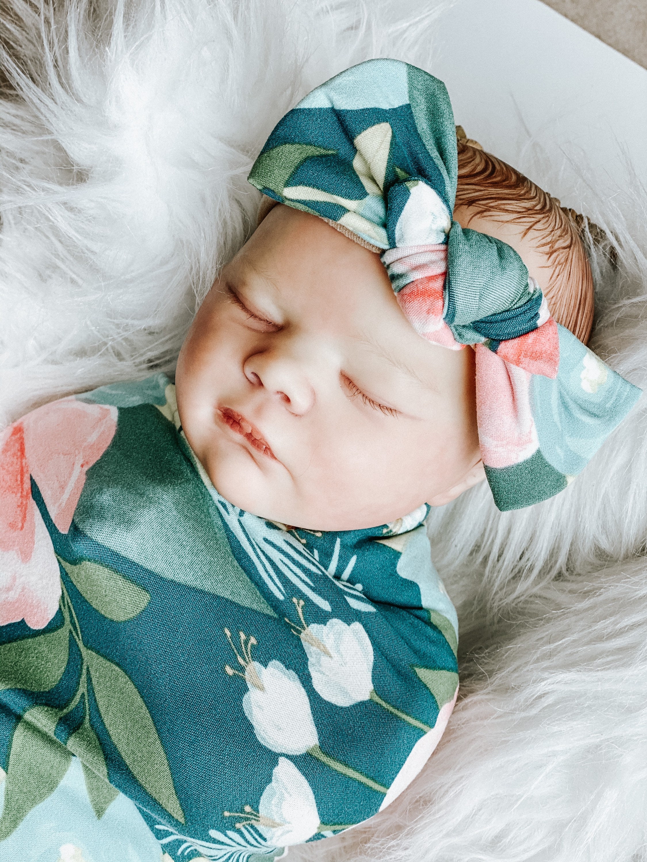 newborn swaddle and headband
