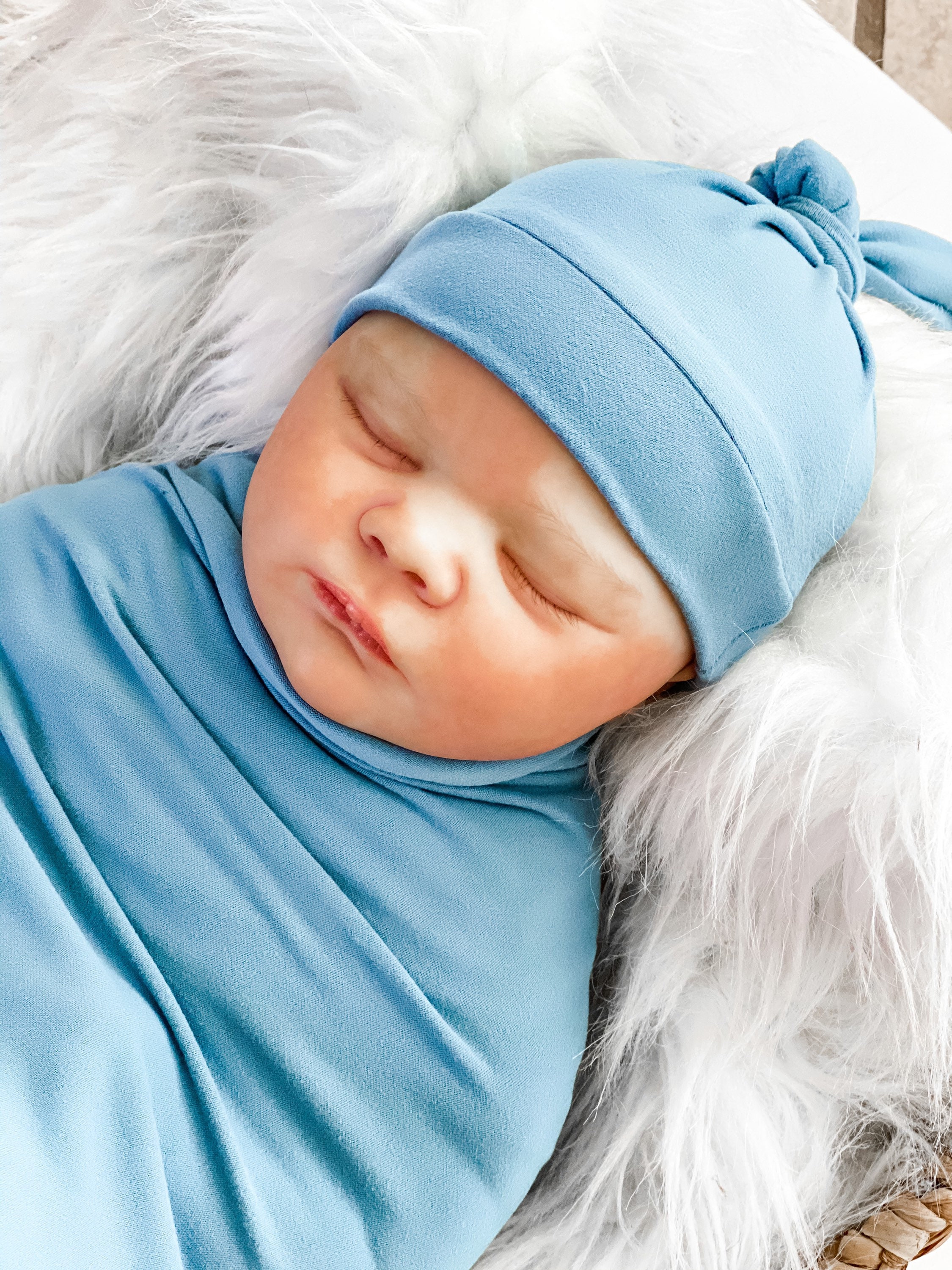 newborn swaddle and headband