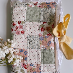 Floral Patchwork Bible Cover- Bow Tie Straps, No Embroidery