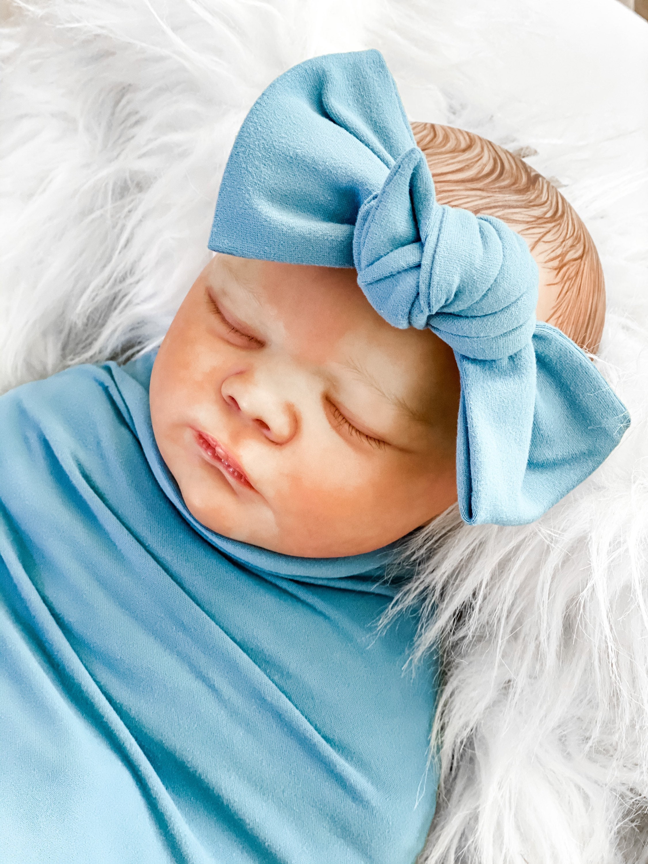newborn swaddle and headband