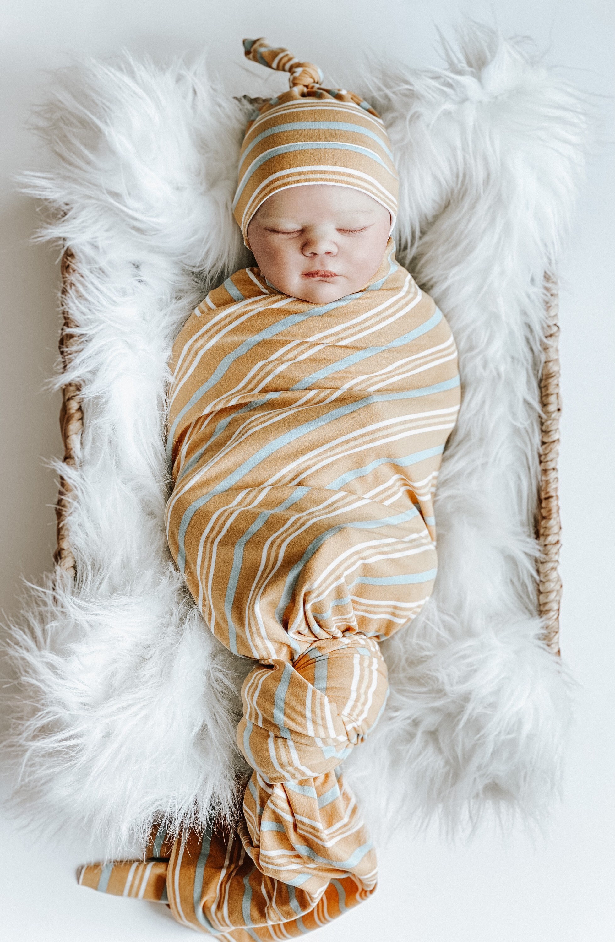 newborn swaddle and headband