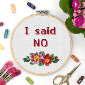 Cross Stitch Pattern / I said NO cross stitch pattern / Funny cross stitch pattern / crossstitch patterns / point de croix / needle point