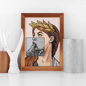 Beautiful Girl Cross Stitch Pattern PDF,  Sexy Cross Stitch, Girl Embroidery, Modern Cross Stitch, Room Wall Decor, Provocative cross stitch