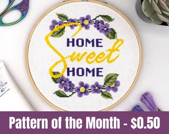 Home Sweet Home Cross Stitch Pattern, Modern cross stitch, Room Wall Decor, Home Sweet Home embroidery, modern decor, Mother Gift