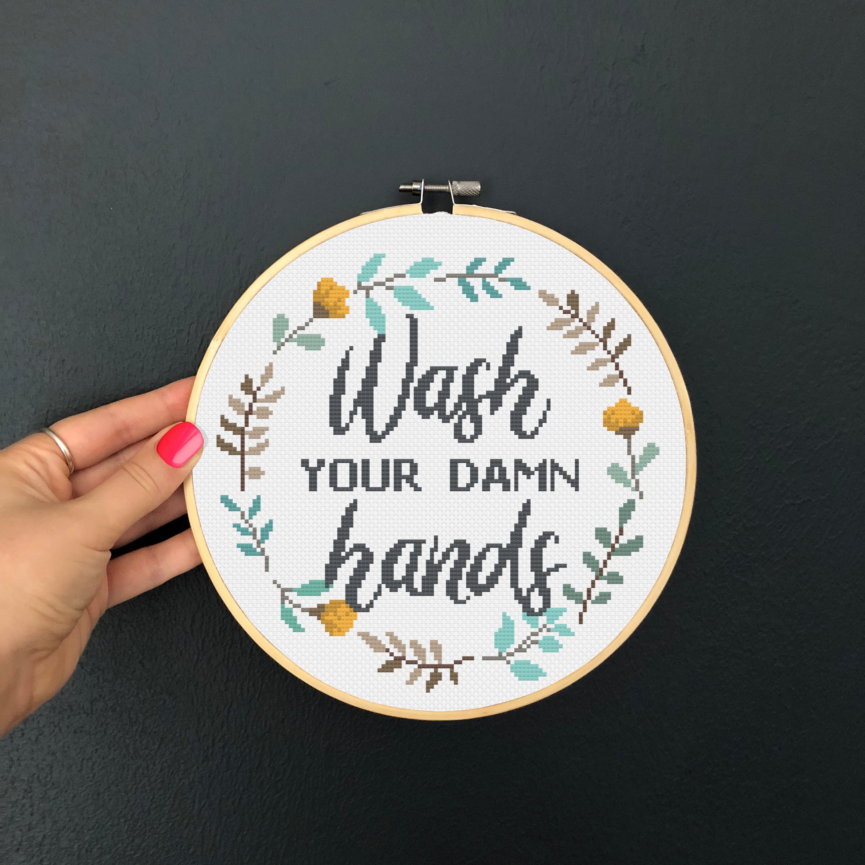 QUARANTINE MARATHON, Wash your hands cross stitch, Cross stitch patte…