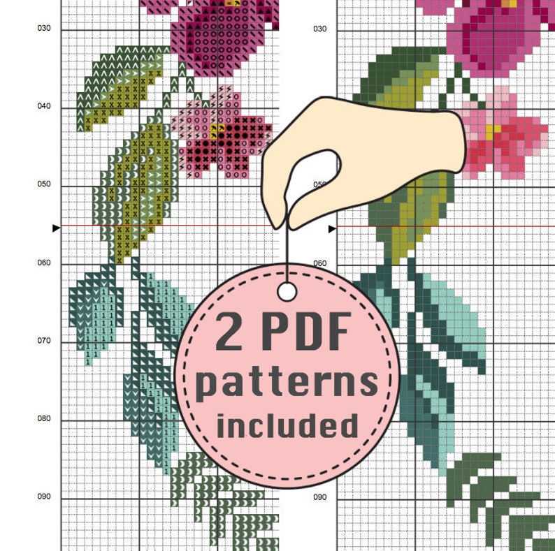 Cross stitch pattern Bless this mess / Quote cross stitch / Funny cross stitch pattern / Floral cross stitch / Flower wreath cross stitch image 6