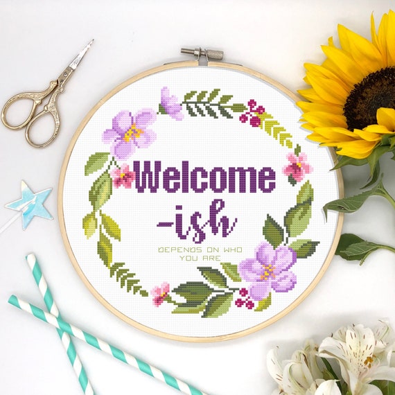 Cross Stitch Pattern Welcome / Quote Cross Stitch / Funny - Etsy Israel Cross Stitch Pattern Welcome / Quote Cross Stitch / Funny - Etsy Israel
