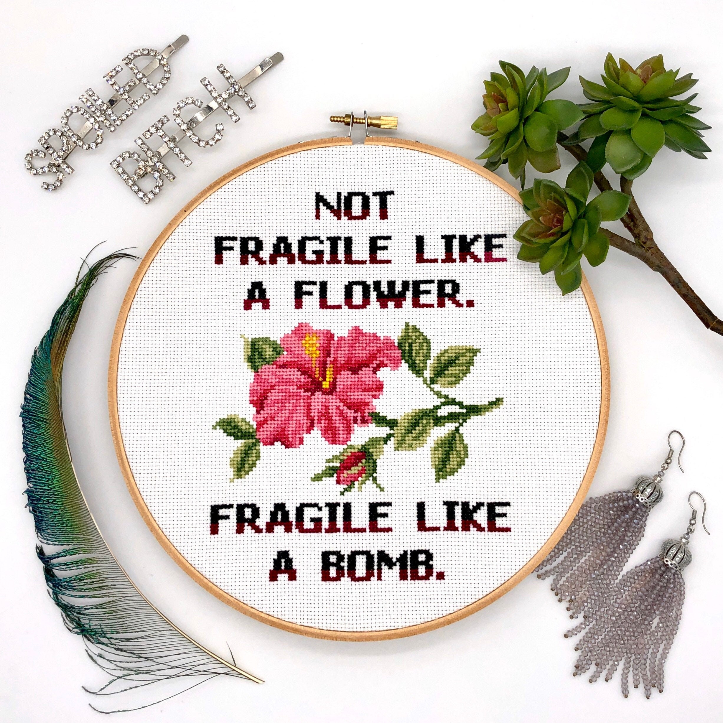 Instant Download. Feminist Funny Cross Stitch Pattern pdf Modern Floral Cross Stitch Pattern pdf The Best Man..