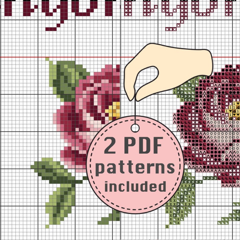 Cross Stitch Pattern Try not to murder anyone today Funny cross stitch Modern inappropriate subversive cross stitch Flower cross stitch