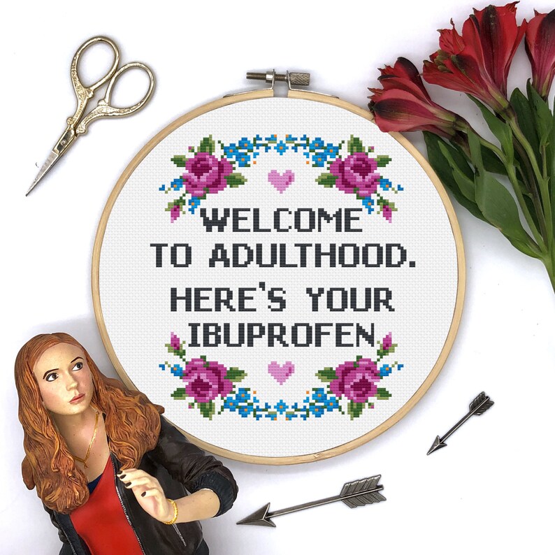 Cross Stitch Pattern Ibuprofen cross stitch pattern Funny cross stitch pattern crossstitch patterns point de croix needle point