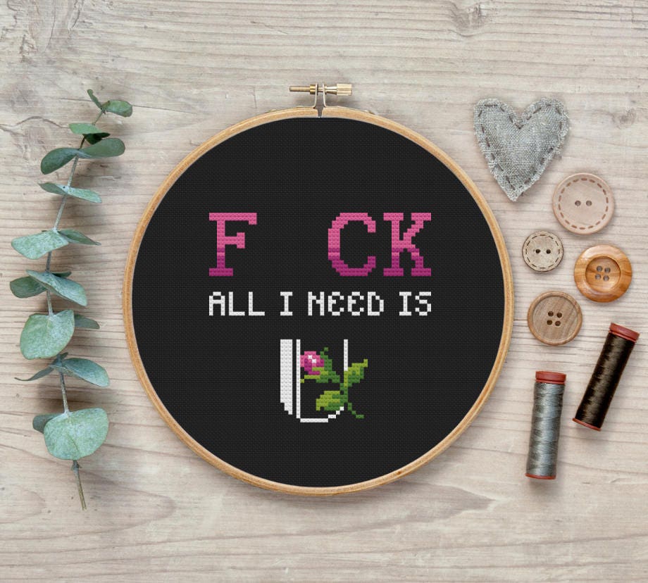 Funny Quote Cross Stitch Pattern, Modern Embroidery (PDF) - Etsy