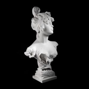 Bust of a girl with lilies, 23 inches (59 cm) high