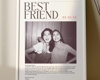 Personalized Best Friends Gift, Birthday Gift for Her or Him, Bestfriend Poem