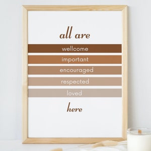 Decoração Boho para Sala de Aula, Todos São Bem-Vindos Aqui, Presente Boho para Professores, Sala de Aula Positiva, Afirmação Positiva