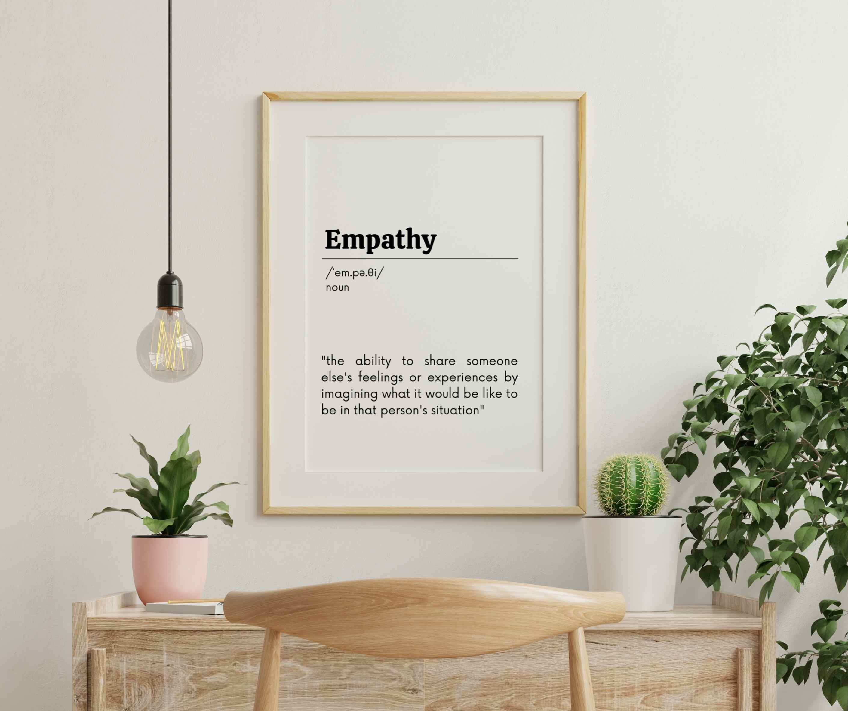 Empathy Definition Dictionary Poster Social Worker Office Etsy