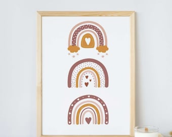 Boho Rainbow, Boho Teacher Gift, Classroom Decor, Bohemian Classroom, Rainbow Poster, Playroom Decor, Kids Room Art