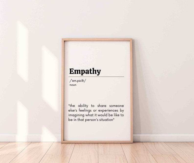 Empathy Definition Dictionary Poster Social Worker Office Etsy