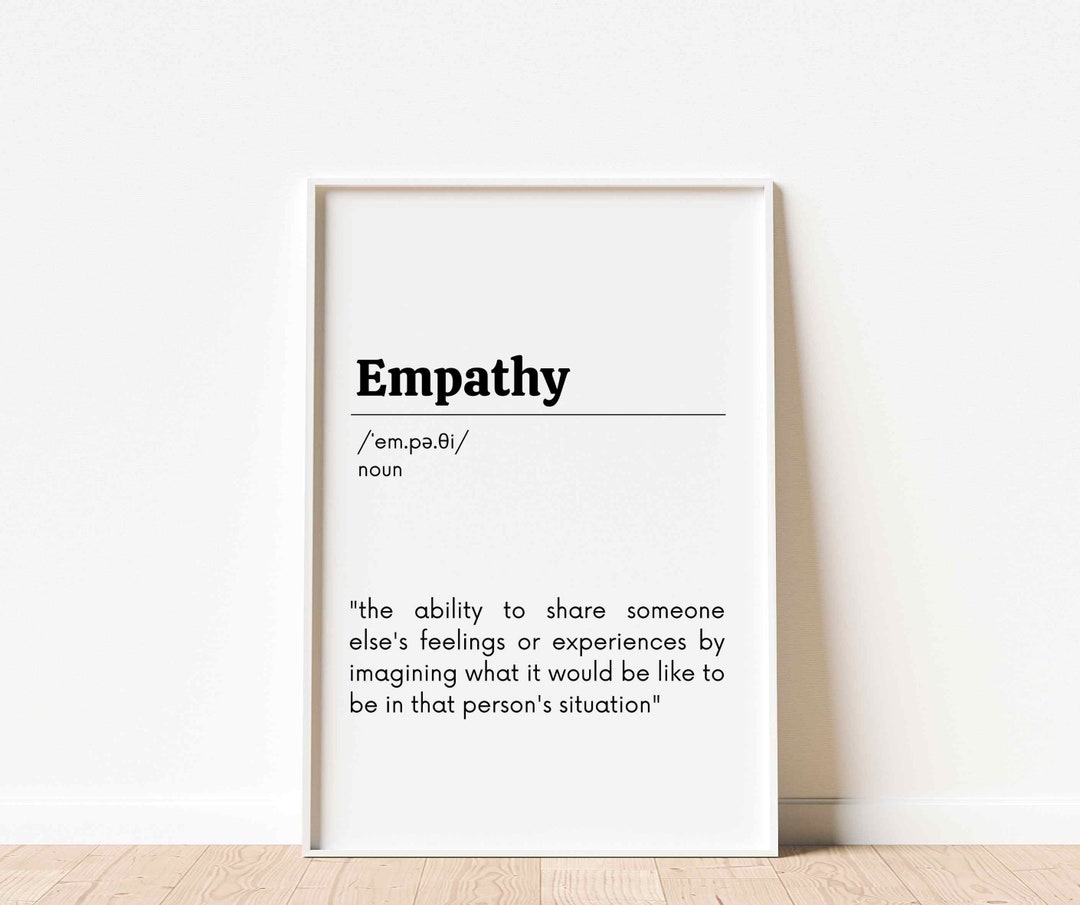 Empathy Definition Dictionary Poster Social Worker Office Etsy