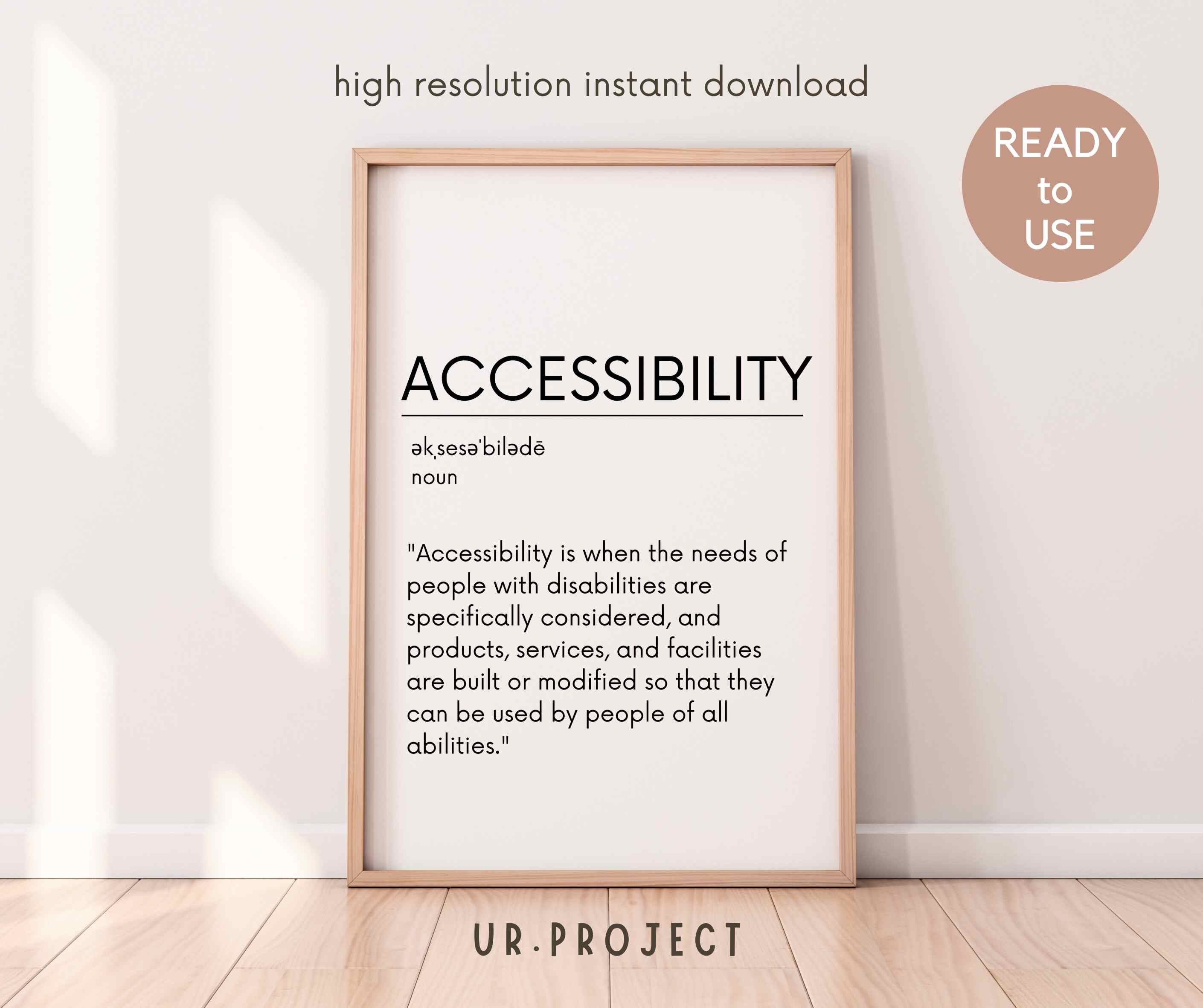 Accessibility Inclusion Definition, Set of 3, Equality Classroom ...