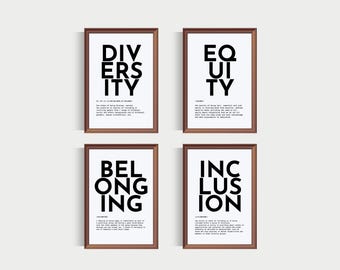 Diversity Definition Print Office Decor, Inclusion Wall Art Office Minimalist, Equity Wall Art Printable Home Office