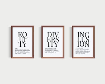 Diversity Definition Art Prints: Minimalist Office Decor (Digital Download)