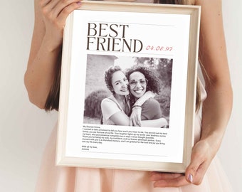 Birthday Gift for Her, Best Friend Gift, Photo Print, Friendship Gift, Gift for him, Personalized Print, Custom Letter, DIGITAL DOWNLOAD