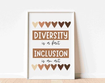 Diversity is a Fact, Equality Poster, Inclusive School  Art, Diversity Print, Inclusion Wall Art, Inclusive Poster