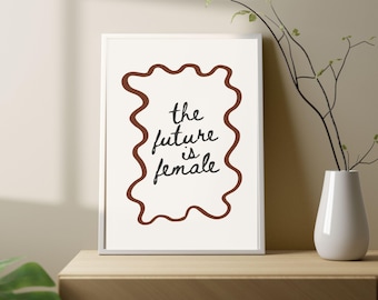 the future is female print, girl power wall art, feminist poster, feminist sign decor, feminism gift