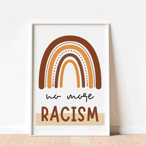 No More Racism Print, Equality Print, Diversity Wall Art, Diversity PNG, Inclusion Education, Inclusive School Art