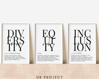 Minimalist Office Decor Diversity Definition Print Equity Wall Art Printable Home Office Wall Art Counselor Poster
