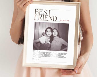 Best Friend Photo Collage Gift, Custom Photo Gift for Best Friend, Soulmates, Best Friend Birthday Gift, Moving Gift, Bestfriend Poem
