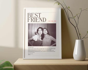 Digital Best Friends Gift, Personalized Birthday Gift for Her or Him, Bestfriend Poem