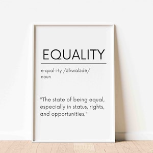Equality Definition, Equality Classroom, Diversity Art, Diversity Print, Inclusion Wall Art, Inclusive Poster