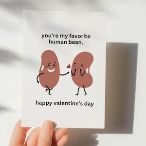 Carte drôle de Saint-Valentin, tu es ma carte Vday sarcastique de haricot humain préférée, téléchargement immédiat, carte imprimable pour époux mari femme amant