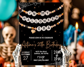 Halloween Friendship Bracelet Invitation: Editable Birthday Party Template (Digital Download