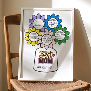Muttertag druckbare Blumen Handwerk, Geschenk für Mutter vom Kind, Klassenzimmer Ausfüllen Fragebogen Aktivität für Mutter, Muttertag DIY Andenken