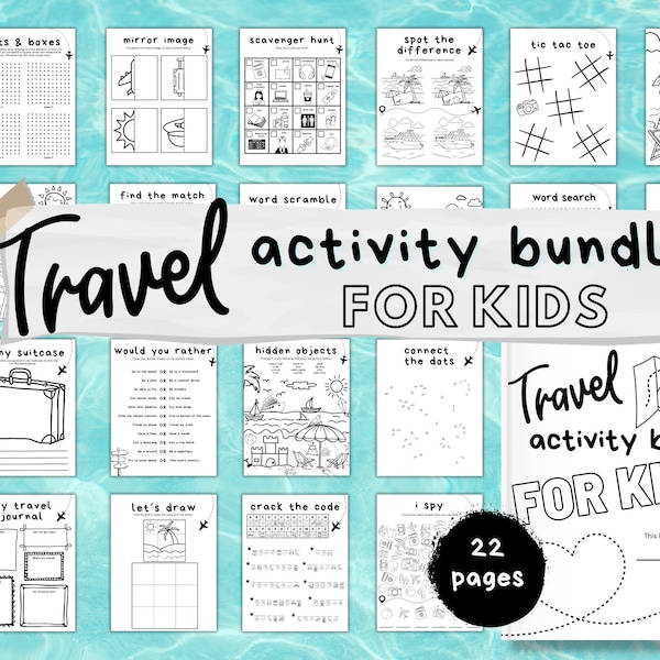 Ultimate Travel Bundle for Kids, Activity Pack, Travel Printables, Family Travel, Kid Games, Travel Games, Travel Activities, Kid Activities
