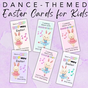 Druckbare Osterkarten für Dance Studio, Ballerina Ostertags, Hip Hop-Mitleid Osterkarten Kind Klassenzimmer, ich möchte mit Somebunny Karte tanzen