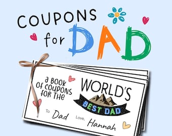 Personalized Dad Coupon Book: Editable, Printable Gift (PDF)