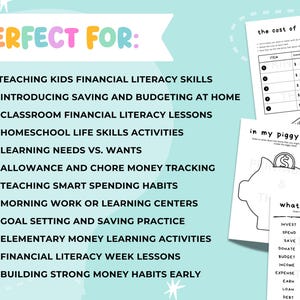 Financial Literacy Workbook: Money Activities for Kids (PDF) - Etsy
