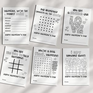 楽しいゲームやパズル、迷路バレンタインギフトタグ、生徒やクラスメート向けのワードサーチバレンタインデーカードなど、子供向けのバレンタインデーカード